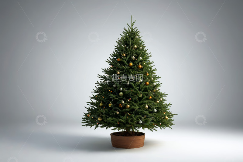 高清大图下载【趣麦麦图】装饰精美的圣诞树素材