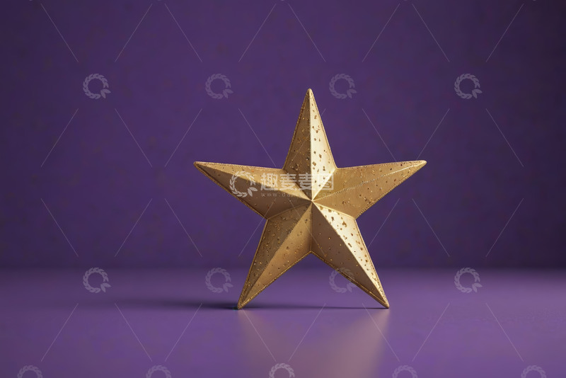 高清大图下载【趣麦麦图】紫色背景上的金色星星装饰