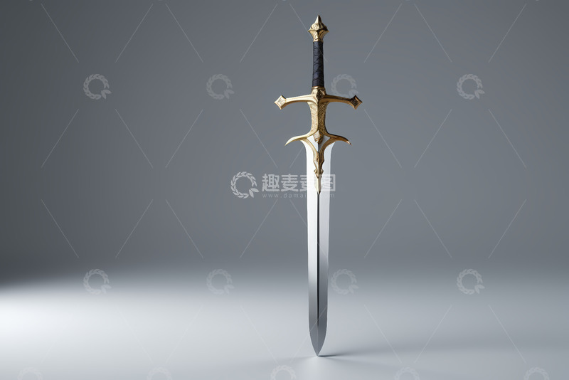 高清大图下载【趣麦麦图】金属宝剑孤立展示