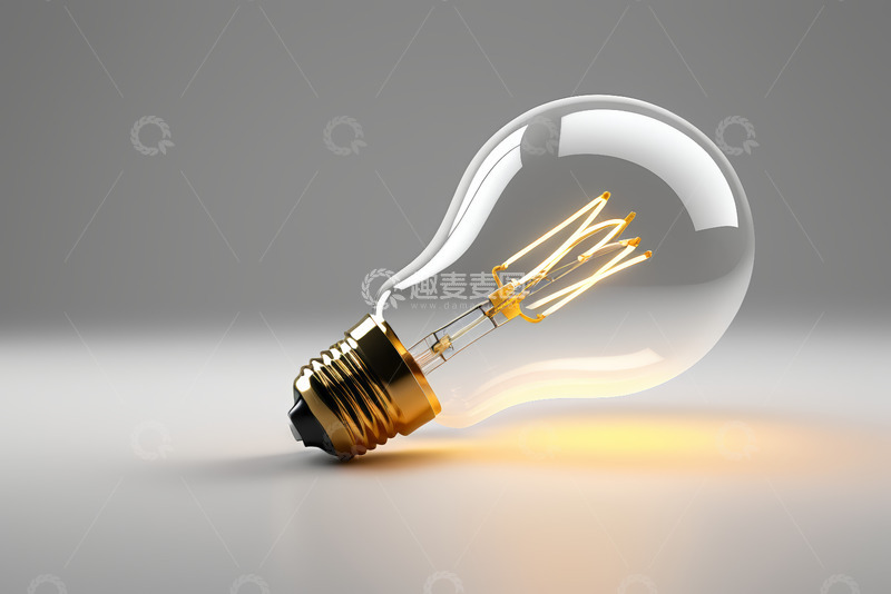 高清大图下载【趣麦麦图】发光灯泡特写素材