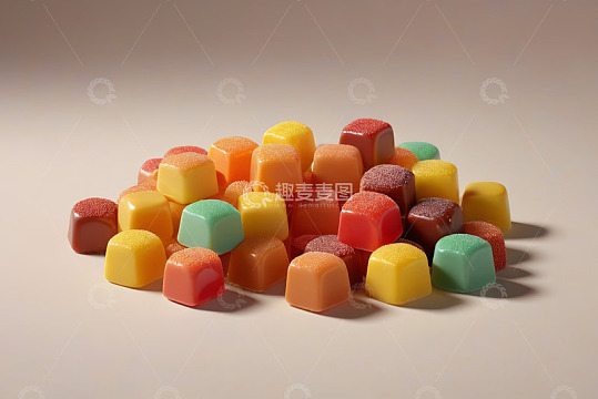 多彩糖果堆叠特写
