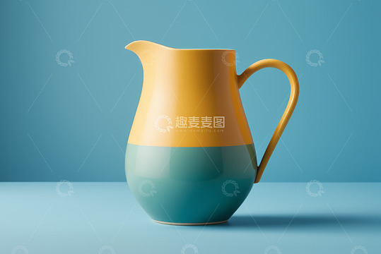 双色陶瓷水壶静物特写