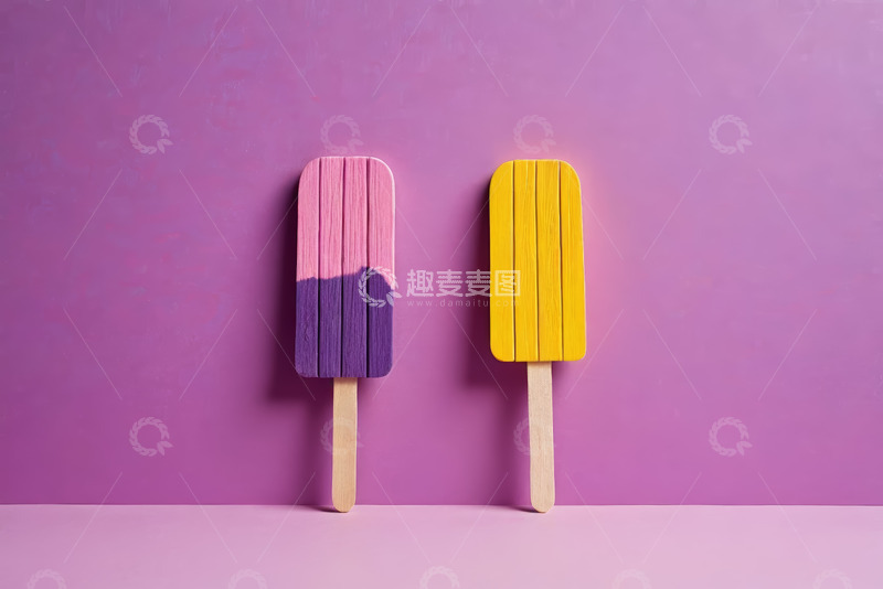 高清大图下载【趣麦麦图】双色冰棍特写静物素材