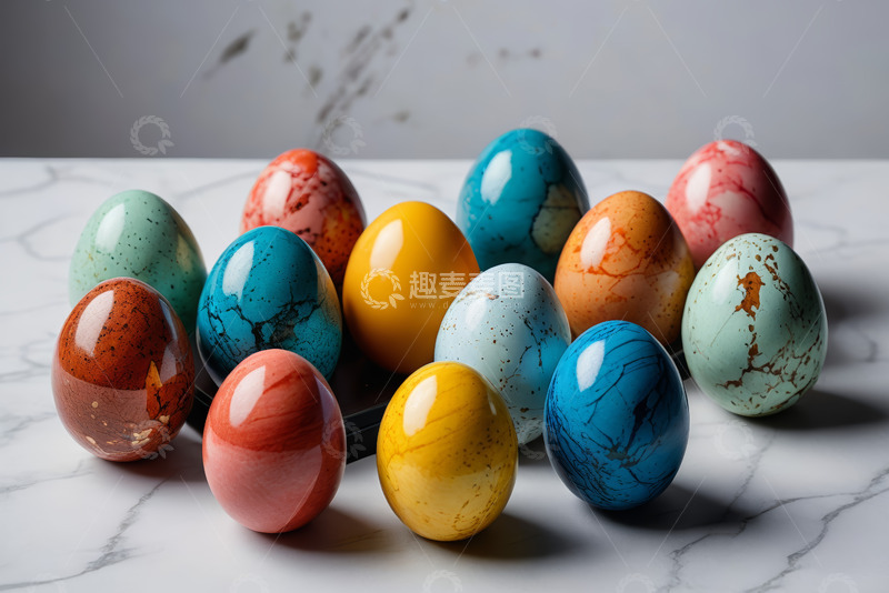高清大图下载【趣麦麦图】多彩复活节鸡蛋静物