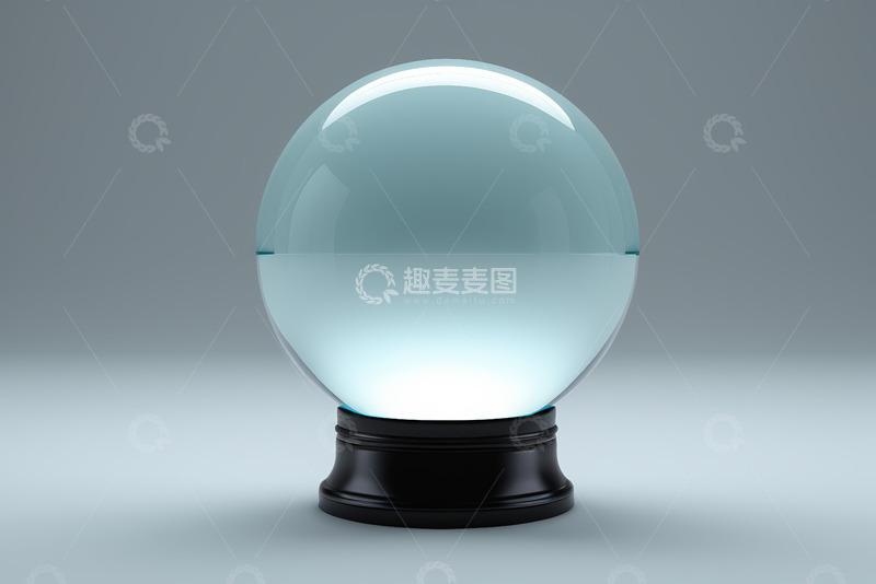 高清大图下载【趣麦麦图】透明水晶球摆件特写