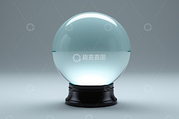透明水晶球摆件特写