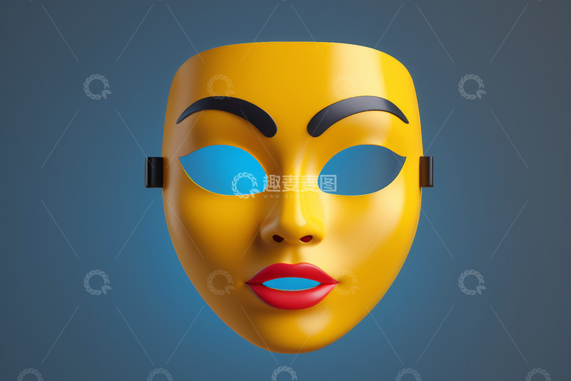 高清大图下载【趣麦麦图】黄色女性面具特写