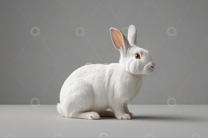 高清大图下载【趣麦麦图】白色宠物兔子特写