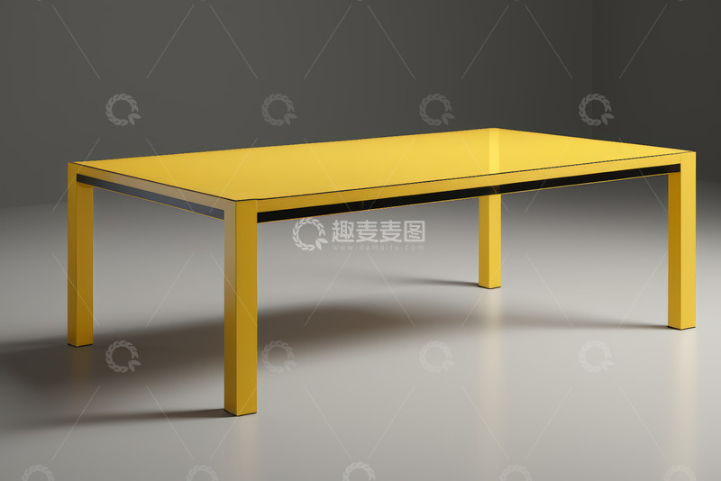高清大图下载【趣麦麦图】黄色方形简约设计办公桌