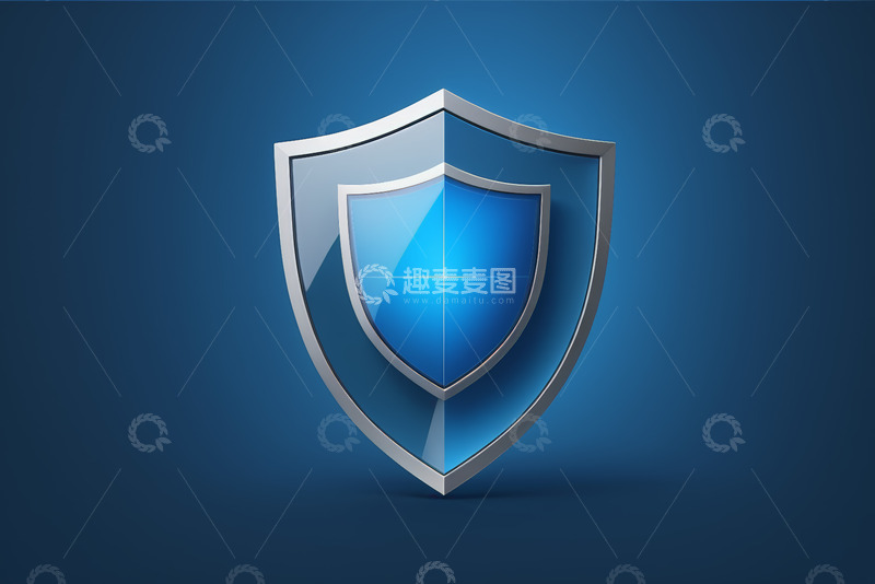 高清大图下载【趣麦麦图】-蓝色盾牌保护符号
