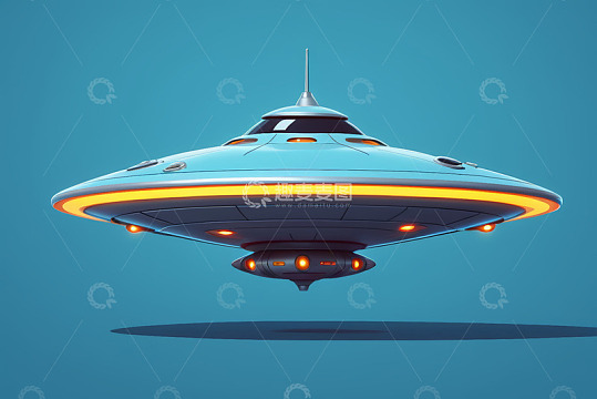 科幻风格宇宙飞船悬浮画面