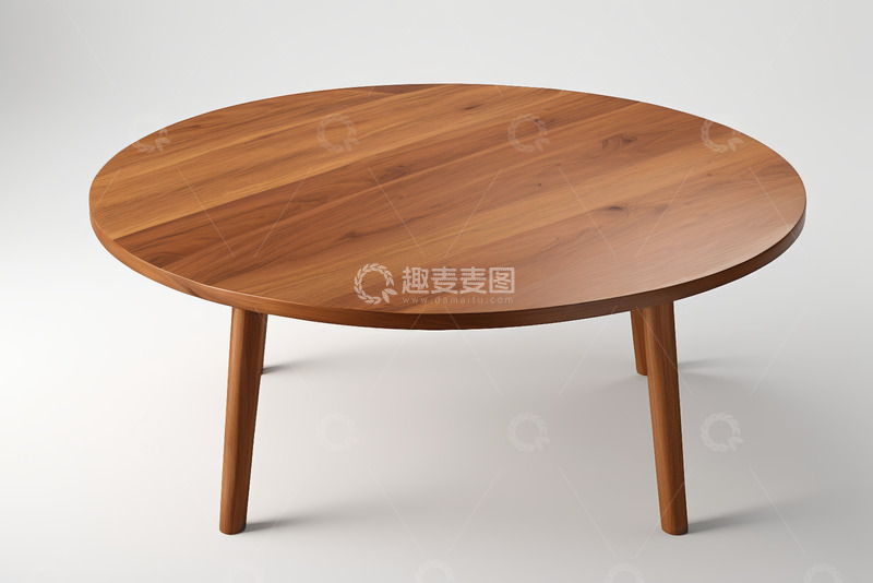 高清大图下载【趣麦麦图】木质圆形简约设计茶几