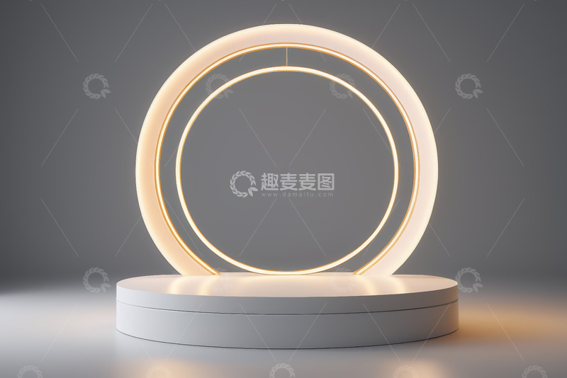 高清大图下载【趣麦麦图】圆形发光展示台