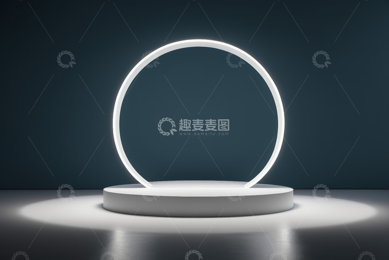 高清大图下载【趣麦麦图】圆形发光展示台