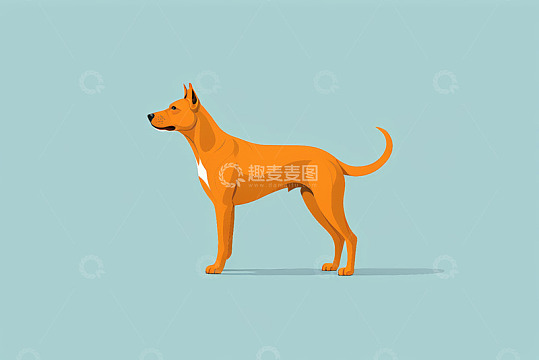 站立的橙色狗插画