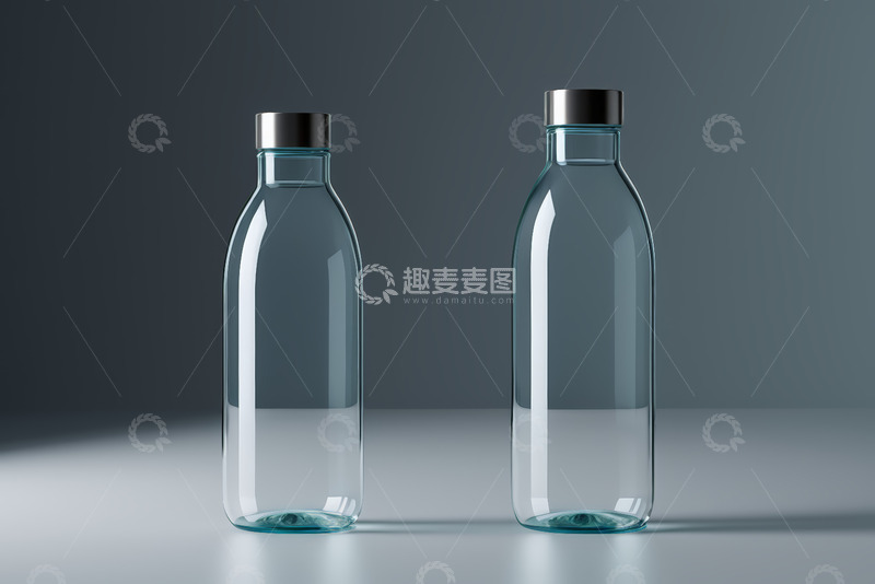 高清大图下载【趣麦麦图】透明玻璃水瓶特写素材