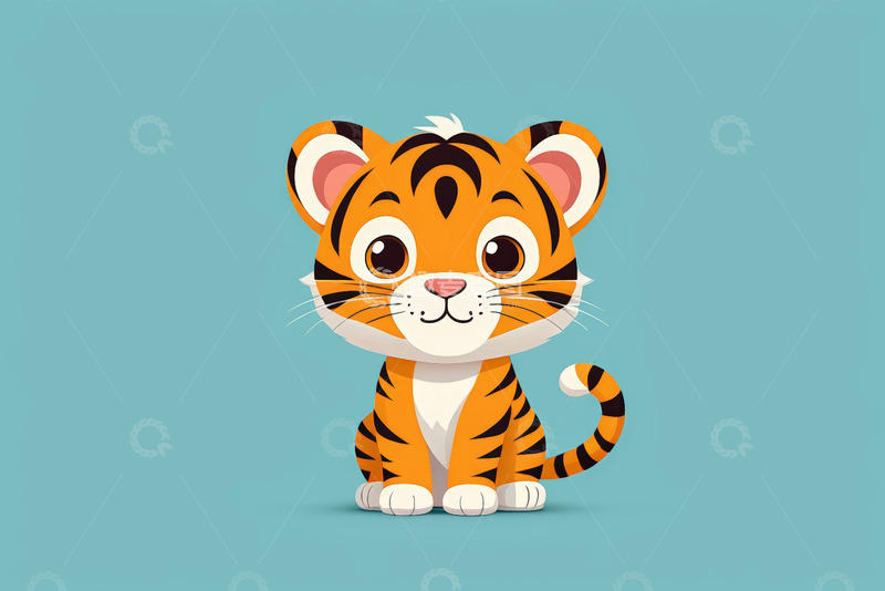 高清大图下载【趣麦麦图】卡通小老虎形象