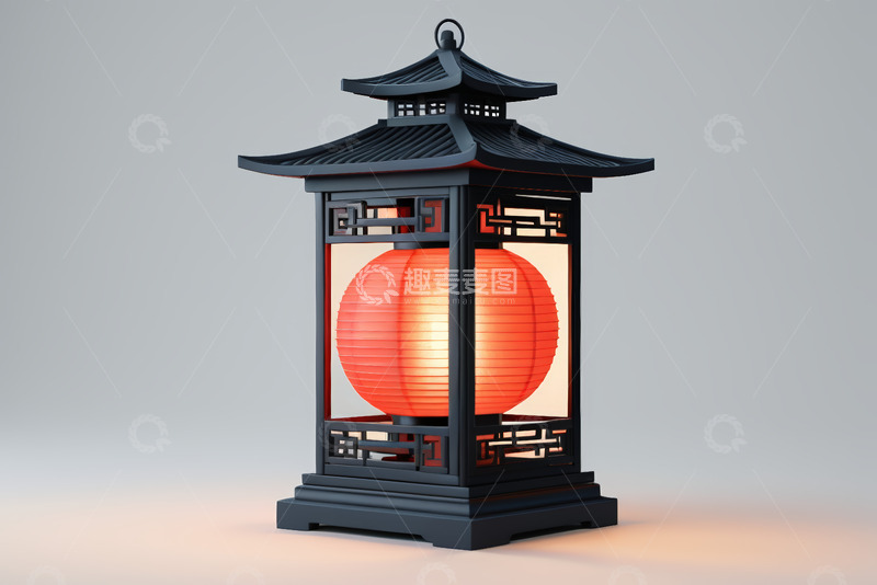 高清大图下载【趣麦麦图】中式古典灯笼特写