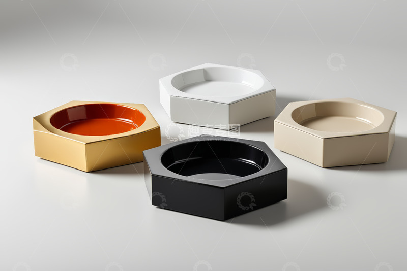 高清大图下载【趣麦麦图】多色六边形收纳盘静物展示