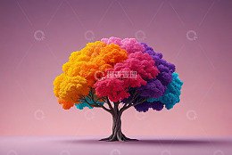 多彩树木插画素材