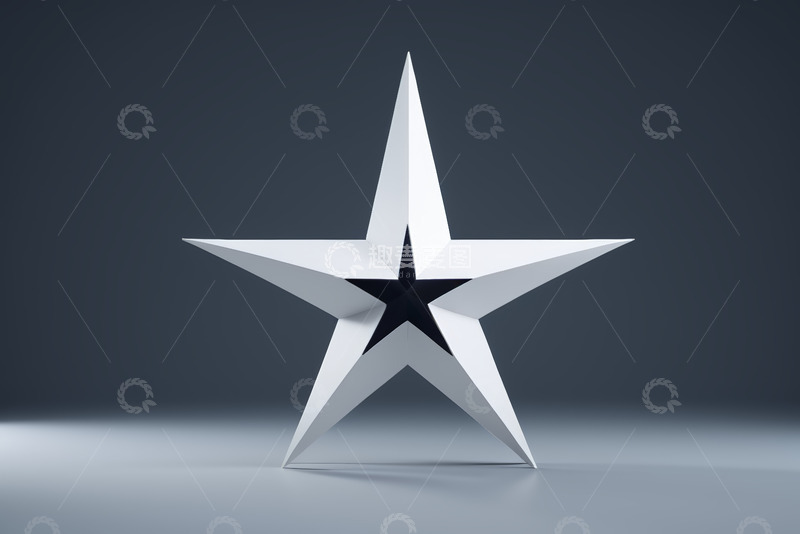 高清大图下载【趣麦麦图】立体五角星几何图形