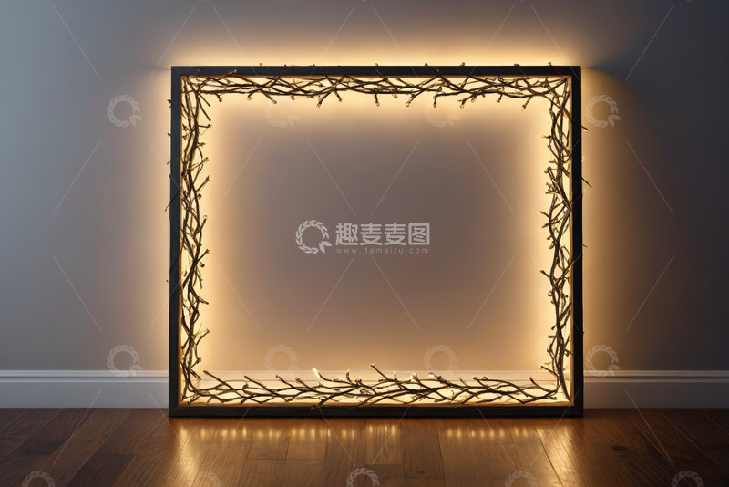 高清大图下载【趣麦麦图】室内发光藤蔓装饰框架