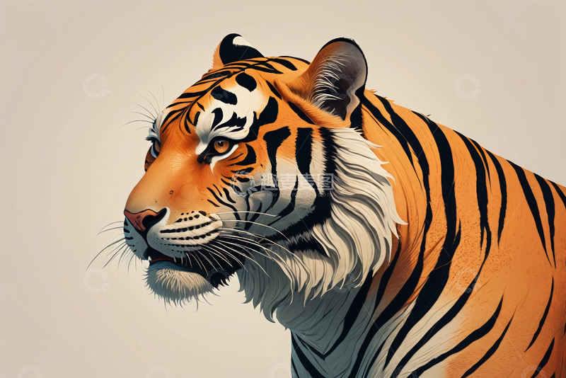 高清大图下载【趣麦麦图】老虎侧面特写素材