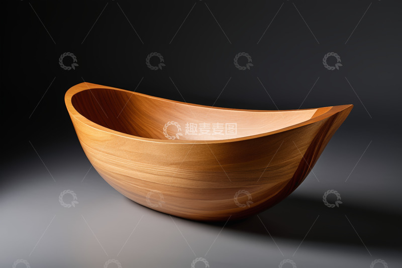 高清大图下载【趣麦麦图】木质弧形碗特写