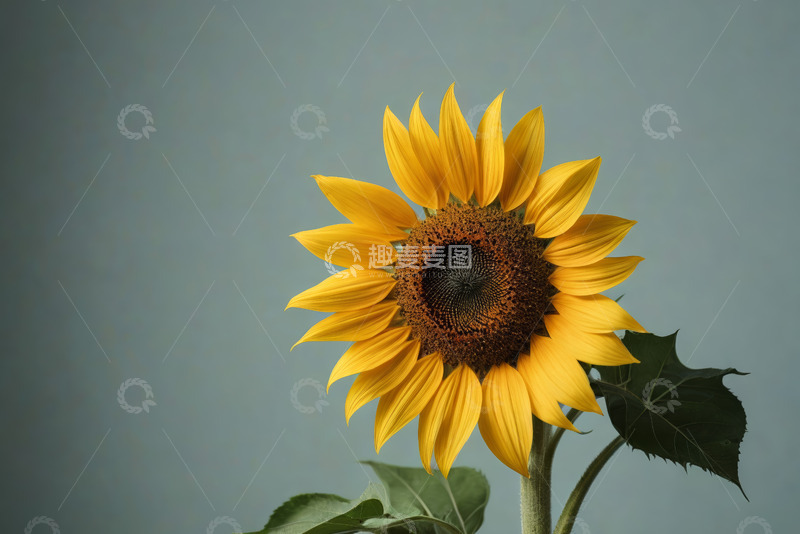 高清大图下载【趣麦麦图】单株向日葵特写
