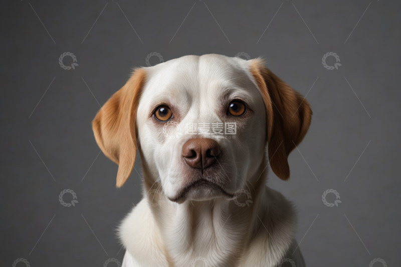 高清大图下载【趣麦麦图】白棕相间狗特写