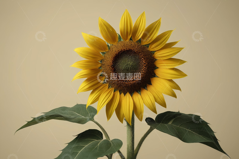 高清大图下载【趣麦麦图】单株向日葵特写