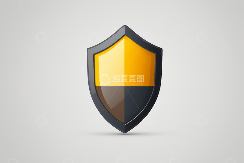 高清大图下载【趣麦麦图】黑黄配色盾牌图标