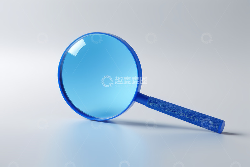 高清大图下载【趣麦麦图】蓝色放大镜特写素材