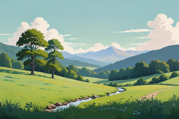 草原山谷自然风光