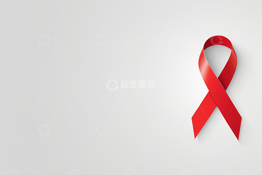 红色艾滋病防治宣传丝带