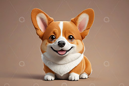 可爱柯基犬正面特写