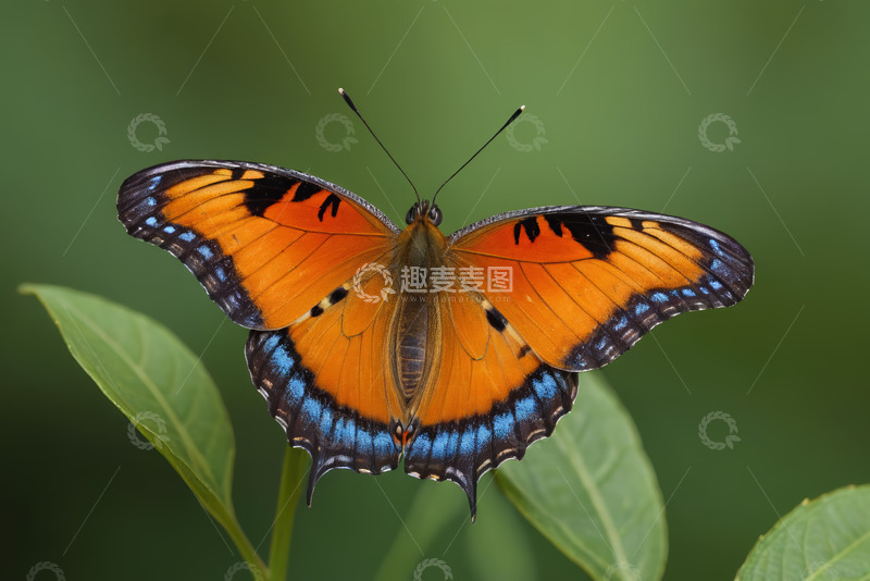 高清大图下载【趣麦麦图】橙色蝴蝶微距特写