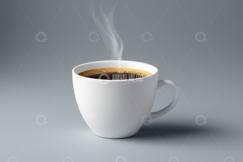 高清大图下载【趣麦麦图】白色马克杯装热咖啡