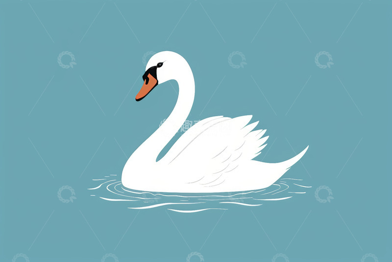 高清大图下载【趣麦麦图】水中游动的白色天鹅
