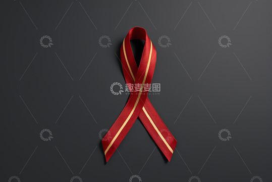 红色丝带特写素材