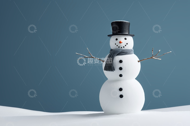 高清大图下载【趣麦麦图】戴围巾帽子的雪人