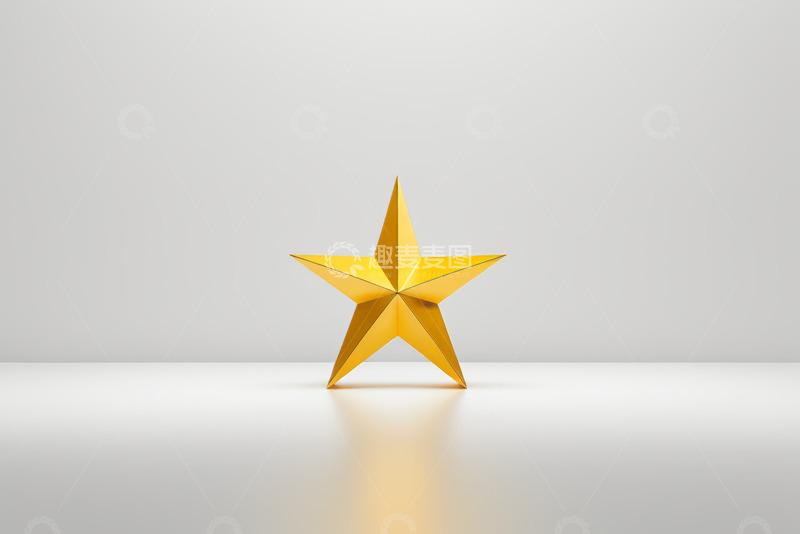 高清大图下载【趣麦麦图】金色五角星立体图标展示