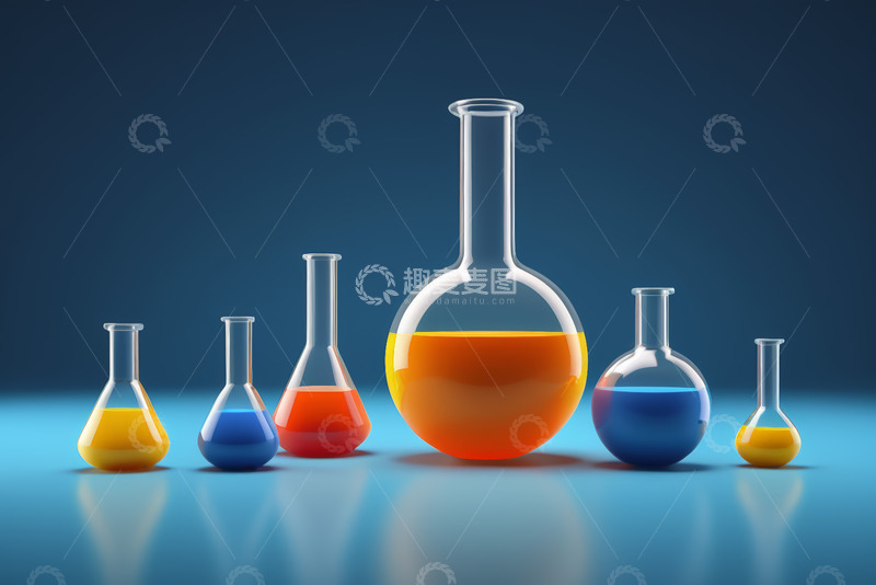高清大图下载【趣麦麦图】实验室玻璃器皿与彩色液体