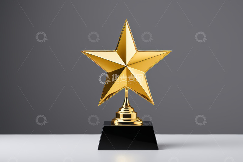 高清大图下载【趣麦麦图】金色星星形状奖杯