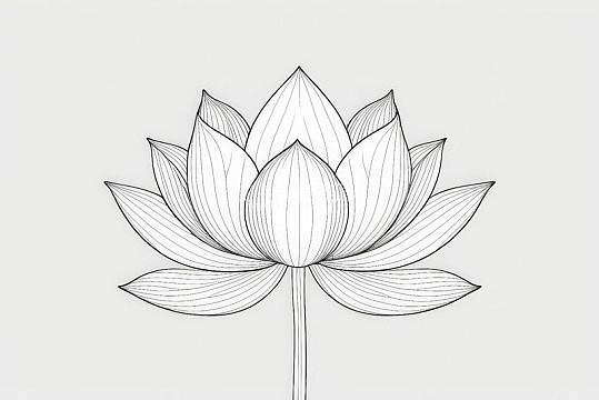 线条勾勒的莲花图案