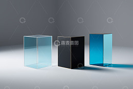 透明及彩色立方体设计素材