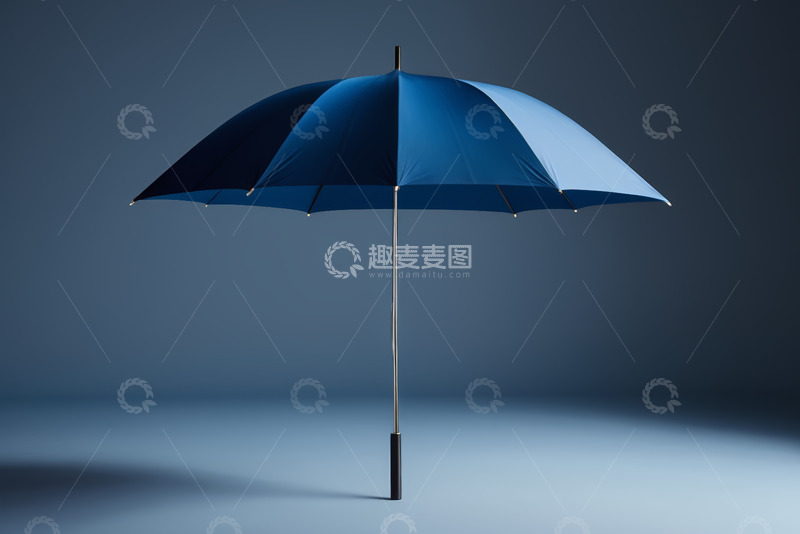 高清大图下载【趣麦麦图】蓝色雨伞静物展示