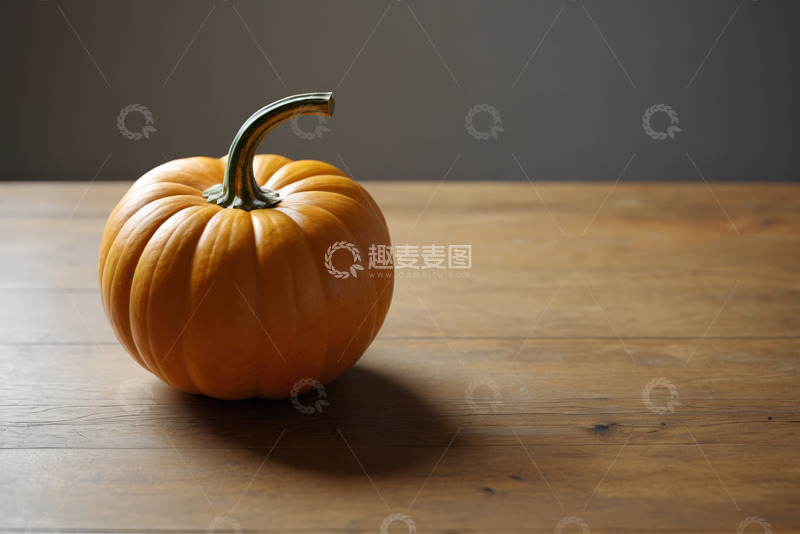 高清大图下载【趣麦麦图】木桌上的橙色南瓜静物