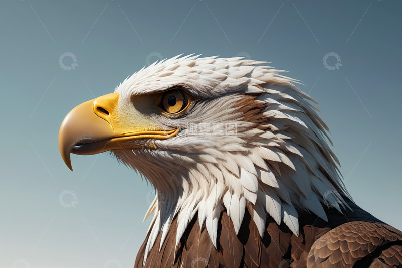 高清大图下载【趣麦麦图】白头海雕头部特写