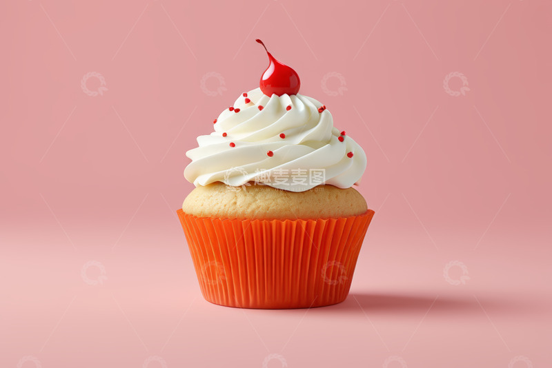高清大图下载【趣麦麦图】橙色纸杯蛋糕特写